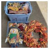 Lot of Fall Decor w/ Wreath