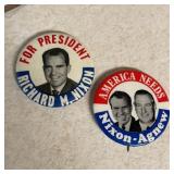 Vintage Nixon & Nixon Agnew Political Pin Back Vintage Nixon & Nixon Agnew Political Pin Back
