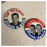 Vintage Nixon & Nixon Agnew Political Pin Back