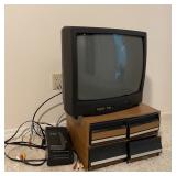 Small TV, VHS Rewinder, VHS Storage