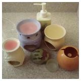 Lot Of Wax Warmers And Bathroom Countertop Decor