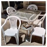 Glass Patio Table With 4 Chairs