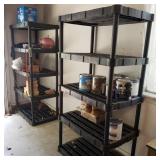 Pair of Black Plastic Shelves