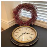 Wall Clock w/ Wreath