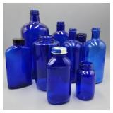 Lot of Antique Cobalt Blue Bottles