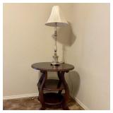 Round Three Tier Side Table w/ Lamp