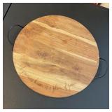 Round Wood Cheese Board w/ Handles