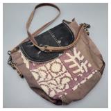 Myra Bag Leather & Cotton Ladies Handbag