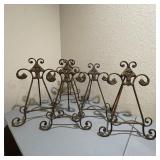 5 Metal Easels for Plates or Art