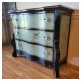 Modern Bird Motif Three Drawer Chest