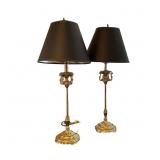 Pair of Brass Lamps