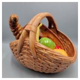 Ceramic Cornucopia, Fruit, & Basket