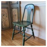 Vintage Phoenix Chair Company Green Crackle Chair