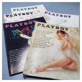 Stack of 5 Vintage Early 60s Playboy Magazines