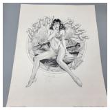 Steve Woron Signed LE Betty Page Art