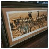 Signed 'East Meets West' Locomotive Art