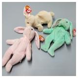 3 Rabbit Beanie Babies