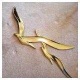 Mid-Century Style Brass Gull Wall Art