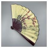 #4 Oriental Fan, Cloth w/ Wood Frame