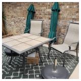 Patio Set w/ Umbrellas and Two Chairs