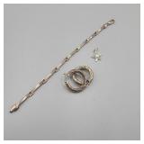 Sterling Bracelet, Earrings, & Starfish Pendant Sterling Bracelet, Earrings, & Starfish Pendant