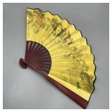 #1 Oriental Fan Fabric  w/ Wood Frame