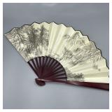 #2 Oriental Fan Cloth & Wood