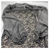 Ladies Black Lace Dress w/ Nude Color Lining Size Ladies Black Lace Dress w/ Nude Color Lining Size