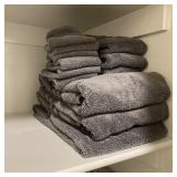 Gray Bath & Hand Towels w/ Washcloth