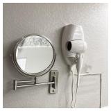 Wall Mount Mirror w/ ConAir Hair Dryer