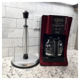 Red Programmable Mr Coffee w/ Paper Towel Holder