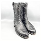 Mens Justin Ostrich Boots 11 1/2D