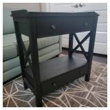 Modern Black 2 Drawer Table