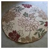 Round Floral Themed Rug Round Floral Themed Rug
