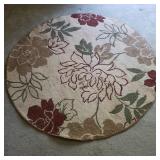 Round Floral Themed Rug