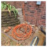 Orange Water Hose w/ Sprinkler