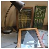 Industrial Lamp w/ Ship Art Lot Industrial Lamp w/ Ship Art Lot