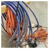Lot of Extension Cords and Shop Light Lot of Extension Cords and Shop Light