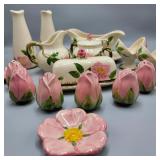 Desert Rose Serviceware w/ Shakers & Butter Dish