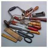 Lot of Vintage Tools w/ Brace & Shears Lot of Vintage Tools w/ Brace & Shears