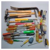 Lot of Assorted Tools w/ Pry Bar & Screwdrivers