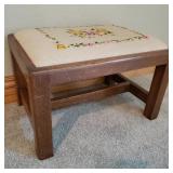 Small Floral Themed Wooden Stool