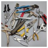 Flat of Assorted Tools w/ Channel Locks & Hammers