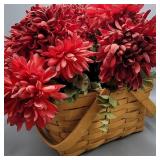 Longaberger Basket of Red Flowers