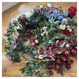 Lot of Faux Flowers & Fruit Lot of Faux Flowers & Fruit