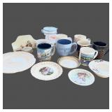 Lot of Collectible Plates, Coffee Cups