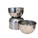 2 RevereWare Stainless Bowls, 1 Unbranded