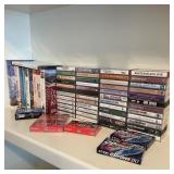 Lot of Cassette Tapes, VHS, & 1 DVD Lot of Cassette Tapes, VHS, & 1 DVD