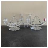 Vintage Glass Candle Holders