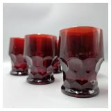 Set of 6 Georgian Pattern Ruby Tumblers